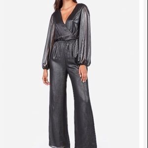 New Express Grey Metallic Jumpsuit
